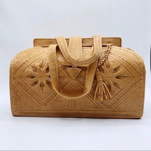 Leather Moroccan artist handbag